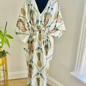 BRAND NEW Women Summer Cotton Kaftan Hippie Sleepwear Floral Print Long Maxi